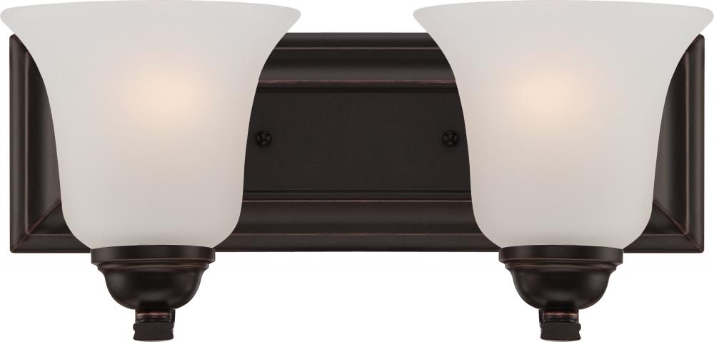 Elizabeth - 2 Light Vanity with Frosted Glass - Sudbury Bronze Finish