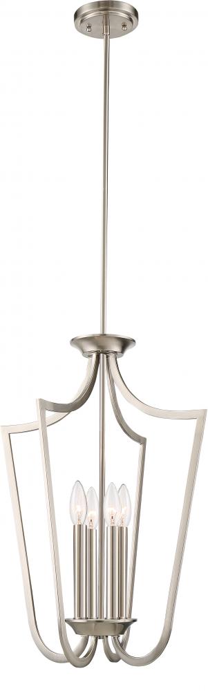 Laguna - 4 Light Cage Penant - Brushed Nickel Finish