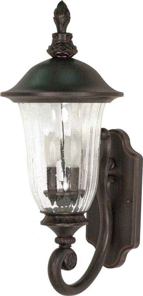 Parisian - 2 Light - 22" - Wall Lantern - Arm Up with Fluted Seed Glass