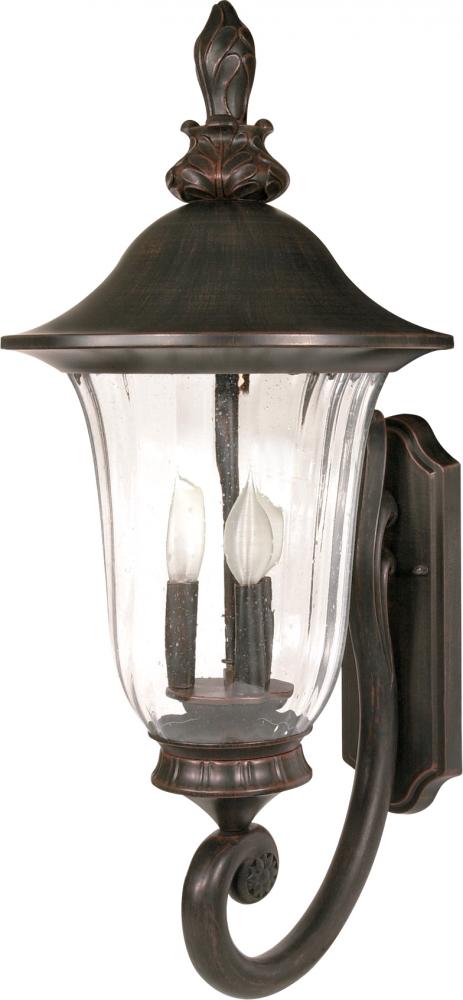 Parisian - 3 Light - 29" - Wall Lantern - Arm Up with Fluted Seed Glass