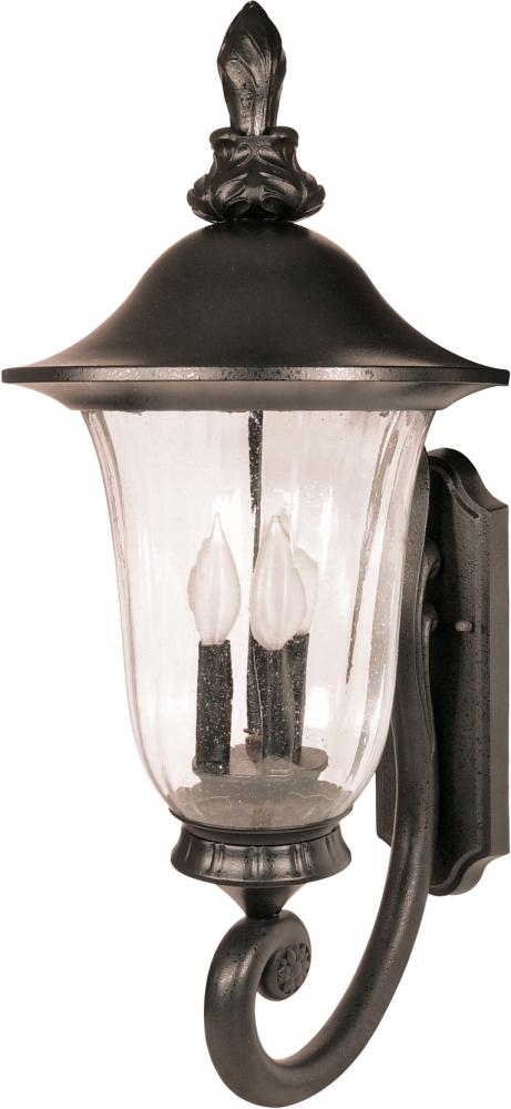 Parisian - 3 Light - 29" - Wall Lantern - Arm Up with Fluted Seed Glass