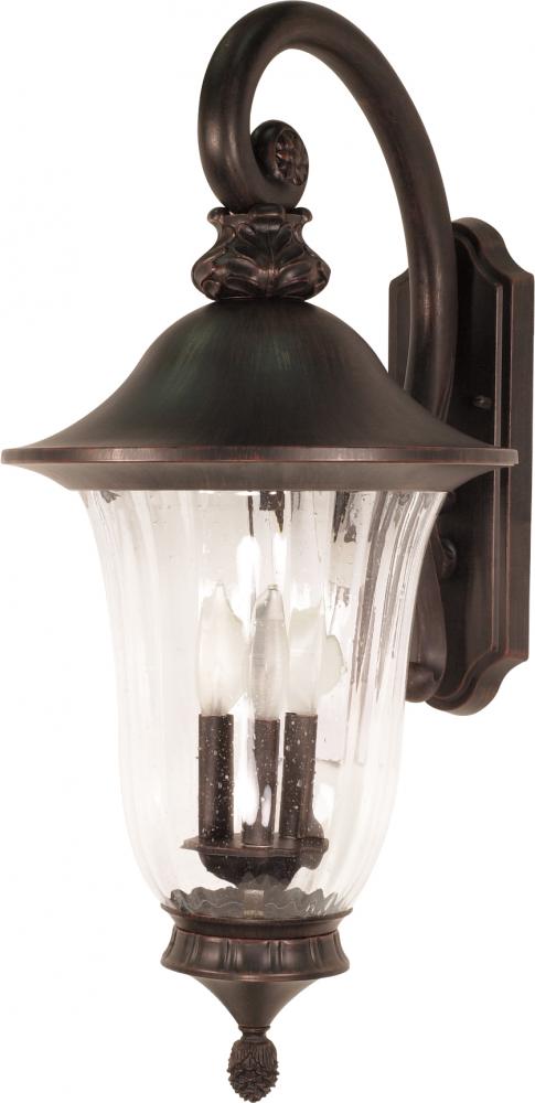 Parisian - 3 Light - 27" - Wall Lantern - Arm Down with Fluted Seed Glass