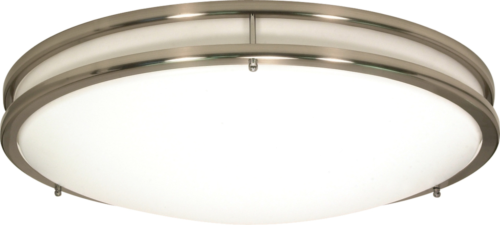 Glamour LED - 17" - Flush with White Acrylic Lens - Brushed Nickel Finish