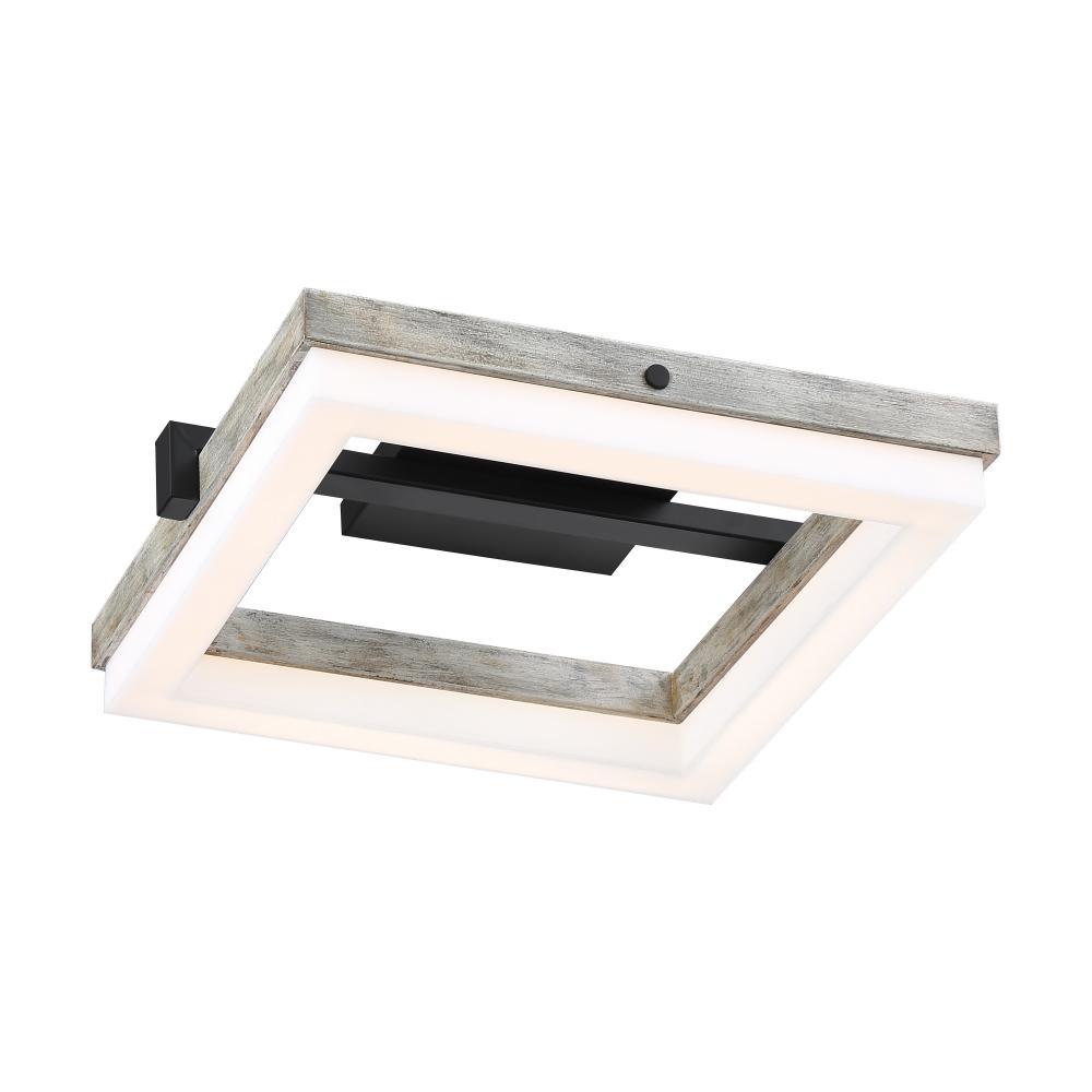 Alta - LED Semi Flush - Black with Gray Wood Finish