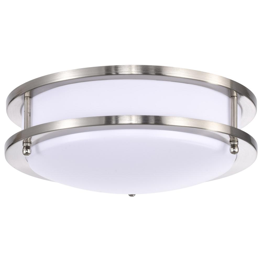 Glamour LED 10 inch; Flush Mount Fixture; Brushed Nickel Finish; CCT Selectable 3K/4K/5K