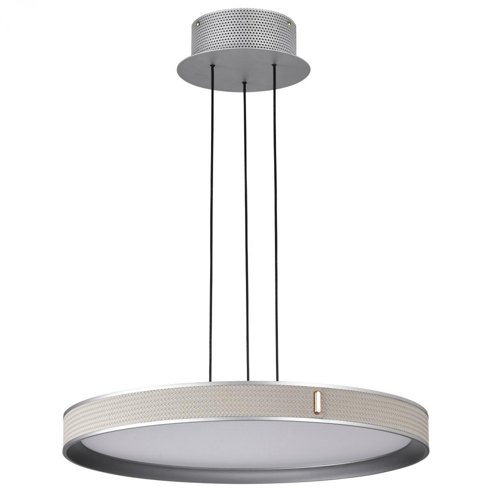 Bandon; 20 Inch LED Pendant; Gray with Off White Wrap; Acrylic Lens