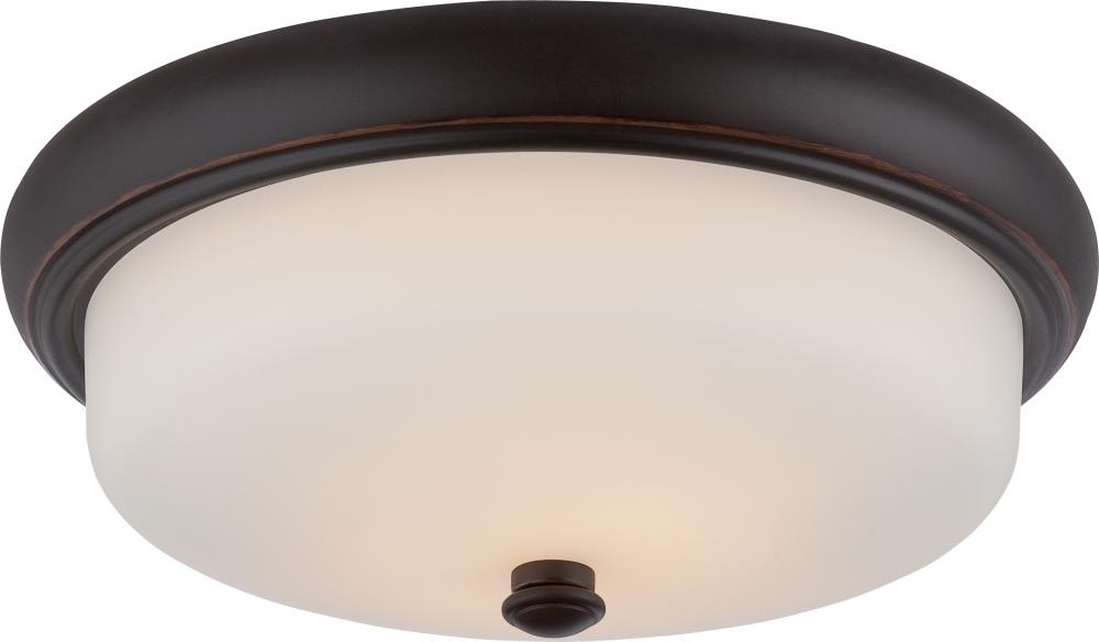 Dylan - 2 Light Flush Fixture with Etched Opal Glass - LED Omni Included