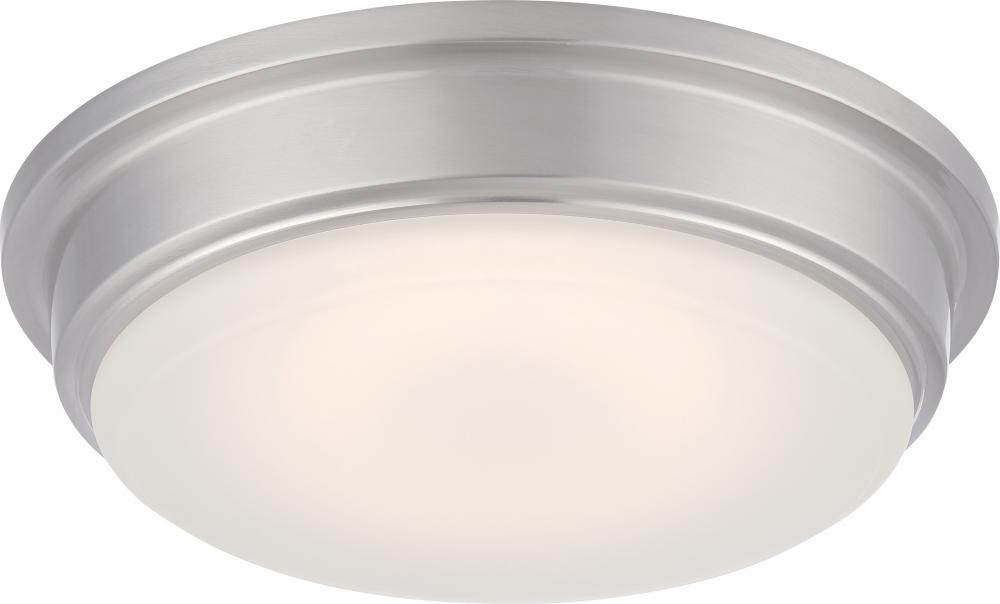 Haley - LED Flush with Frosted Glass - Brushed Nickel Finish