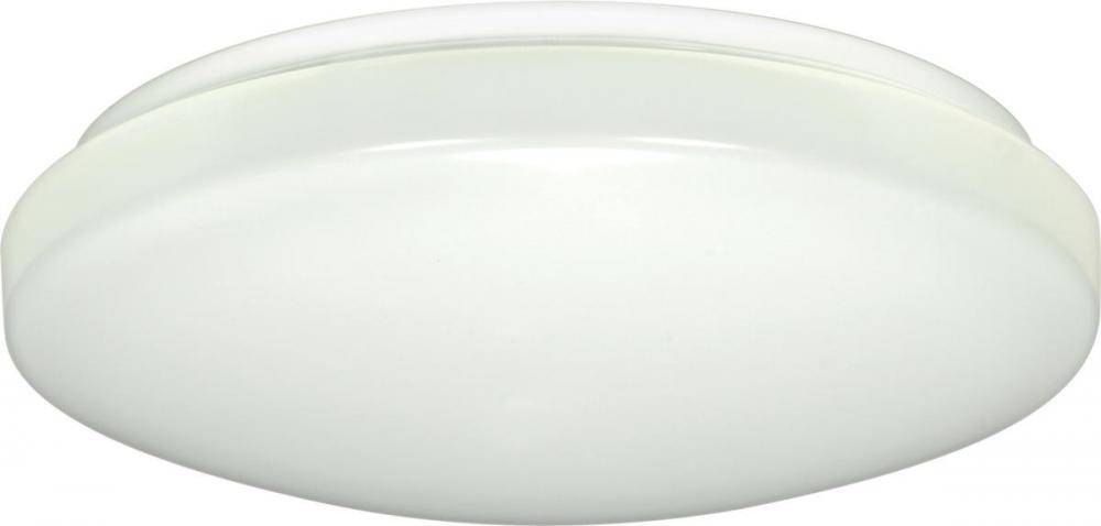 11" Flush Mounted LED Light Fixture - White Finish; 120-277 volts