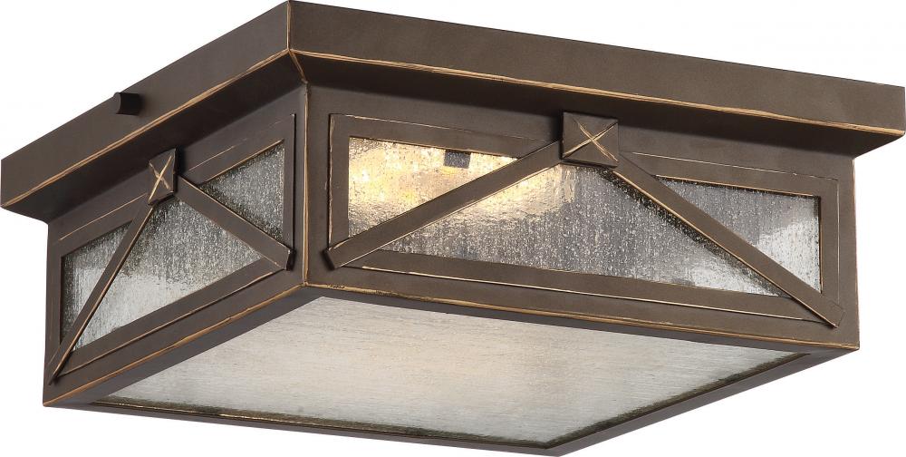 Roxton Flush Lantern; Umber Bay Finish