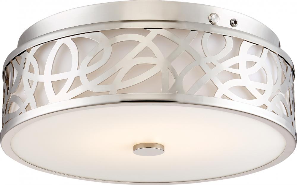 LED 20W - Flush with White Acrylic Lens- Brushed Nickel Finish- 120-277V - 120-277V