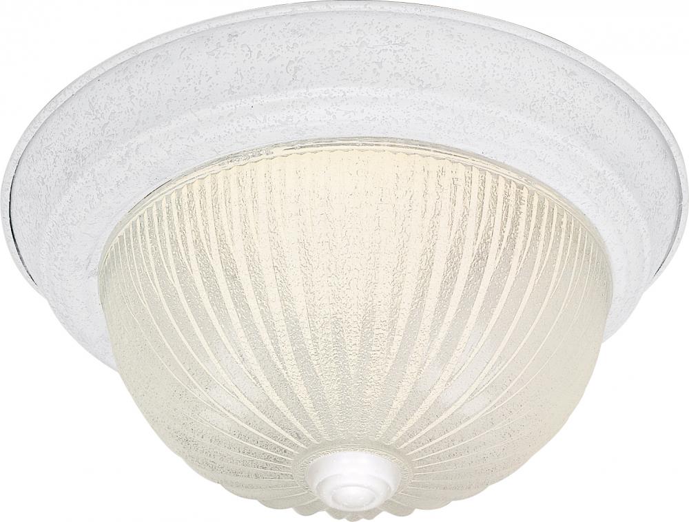 3 Light - 15" - Flush Mount - Ribbed Ice Glass