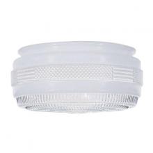 Nuvo 50/106 - Outside White Drum Glass Shade With Clear Sides And Bottom; Diameter 8-3/8 inch; Fitter 7-7/8 inch.