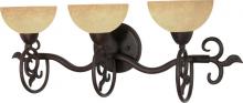 Nuvo 60/047 - 3-Light 24" Old Bronze Wall Mounted Vanity Fixture with Tuscan Suede Glass