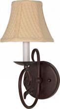 Nuvo 60/049 - 1-Light 7" Old Bronze Wall Sconce with Linen Waffle Shade