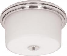 Nuvo 60/1069 - 2-Light Flush Mount Drum Light Fixture in Polished Chrome with White Opal Glass and (2) Halogen G9