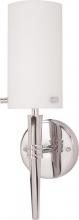 Nuvo 60/1071 - 1-Light Wall Mounted Vanity Light Fixture in Polished Chrome with White Opal Glass and (1) Halogen