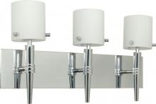 Nuvo 60/1073 - 3-Light Wall Mounted Vanity Light Fixture in Polished Chrome with White Opal Glass and (3) Halogen