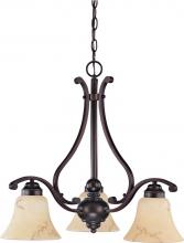 Nuvo 60/1401 - 3-Light Chandelier in Copper Espresso Finish with Honey Marble Glass Shades