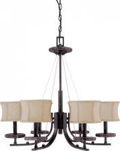 Nuvo 60/1442 - Madison; 6 Light; 28 in.; Chandelier with Fabric Shades