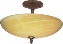 Nuvo 60/147 - 3-Light 16'' Semi Flush Mount Ceiling Light Fixture in Flemish Gold Finish with Gold Washed