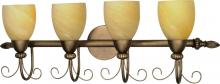 Nuvo 60/152 - Vanguard; 4 Light; 32 in.; Vanity with Gold Washed Alabaster Swirl Glass