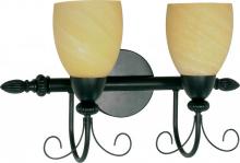 Nuvo 60/155 - 2-Light 18" Wall Mounted Vanity Light Fixture in Textured Black Finish with Gold Washed