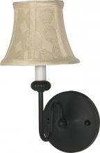 Nuvo 60/158 - 1-Light 6" Wall Sconce in Textured Black Finish with Ecru Shade