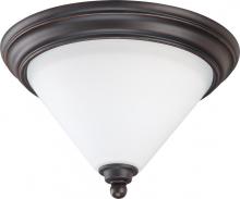 Nuvo 60/1704 - 1-Light Small Dome Flush Mount Lighting Fixture in Mission Dust Bronze Finish and White Satin Glass