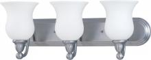 Nuvo 60/1814 - 3-Light Wall Mounted Vanity Light Fixture in Brush Nickel Finish and White Satin Glass