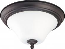 Nuvo 60/1845 - Dupont - 2 light Flush with Satin White Glass - Dark Chocolate Bronze Finish