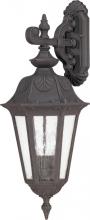 Nuvo 60/2032 - 3-Light Large Outdoor Wall Lantern (Arm Down) in Satin Iron Ore Finish and Seeded Mist Glass