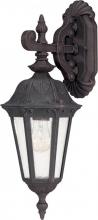 Nuvo 60/2036 - 1-Light Small Outdoor Wall Lantern (Arm Down) in Satin Iron Ore Finish and Seeded Mist Glass