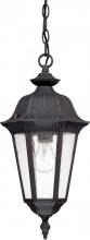 Nuvo 60/2038 - 1-Light Outdoor Hanging Lantern in Satin Iron Ore Finish and Seeded Mist Glass