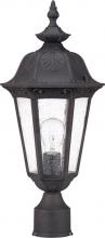 Nuvo 60/2039 - 1-Light Medium Outdoor Post Lantern in Satin Iron Ore Finish and Seeded Mist Glass