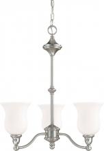 Nuvo 60/2556 - Glenwood ES; 3 Light; Chandelier with Satin White Glass; Lamps Included