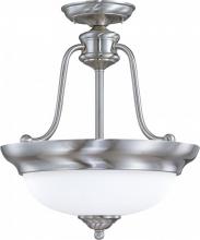 Nuvo 60/2559 - Glenwood ES; 3 Light; Semi-Flush with Satin White Glass; Lamps Included