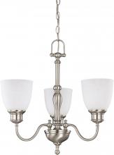 Nuvo 60/2773 - 3-Light Brushed Nickel Chandelier with Frosted Linen Glass