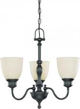 Nuvo 60/2774 - 3-Light Aged Bronze Chandelier with Biscotti Glass