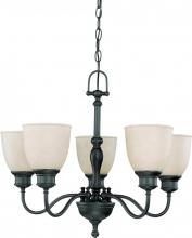 Nuvo 60/2776 - 5-Light Aged Bronze Chandelier (Arms Up) with Biscotti Glass