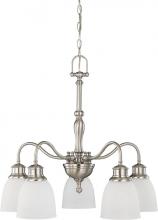 Nuvo 60/2777 - 5-Light Brushed Nickel Chandelier (Arms Down) with Frosted Linen Glass