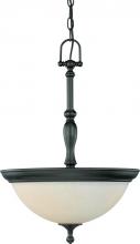 Nuvo 60/2783 - 3-Light Hanging Pendant Light Fixture in Aged Bronze Finish with Biscotti Glass