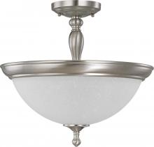 Nuvo 60/2786 - 3-Light Semi Flush Light Fixture in Brushed Nickel Finish with Frosted Linen Glass