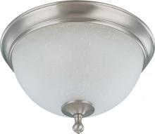 Nuvo 60/2791 - 2-Light Medium Flush Mount Ceiling Light in Brushed Nickel Finish with Frosted Linen Glass