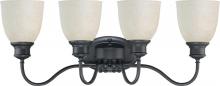 Nuvo 60/2803 - 4-Light Vanity Fixture in Aged Bronze Finish (Convertible Glass Up or Down) with Biscotti Glass