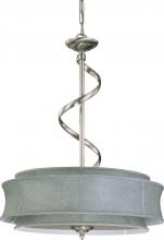 Nuvo 60/2885 - Darwin - 3 Light Pendant w/ Grey Fabric Shade