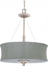 Nuvo 60/2887 - Madison - 4 Light Pendant w/ Grey Fabric Shade