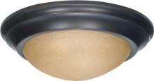 Nuvo 60/3136 - 2-Light Twist & Lock Dome Medium Flush Mount Ceiling Light in Mahogany Bronze Finish with Champagne