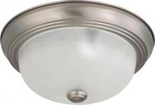 Nuvo 60/3311 - 2-Light Small Flush Mount Ceiling Light in Brushed Nickel Finish with Frosted White Glass and (2)