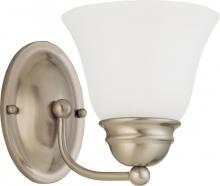 Nuvo 60/3317 - 1-Light Vanity Fixture in Brushed Nickel Finish with Frosted White Glass and (1) 13W GU24 Lamp